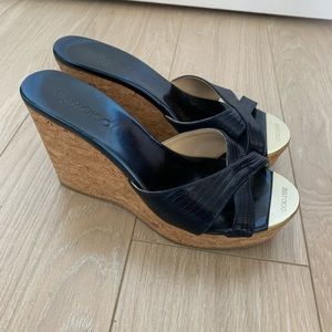 Jimmy Choo Suede Sandal Wedges